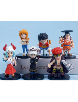 6Pcs/Set Anime One Piece Figure Luffy Yamato Law Kid Kozuki Oden Nami Kawaii Q Version Dolls Model Decoration Toys Craft Your Own Fun: DIY Wooden Puzzles for All Ages