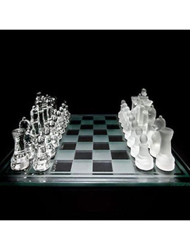 Glass Chess Set with Glass Board