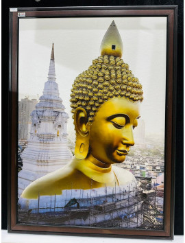 Religious (fine art ) 3D effect golden work buddha