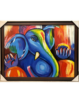 ART WORK OIL PAINTING lord ganesha ji