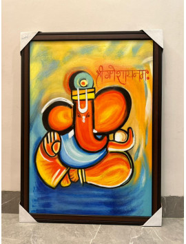 ART WORK OIL PAINTING lord Ganesha ji2